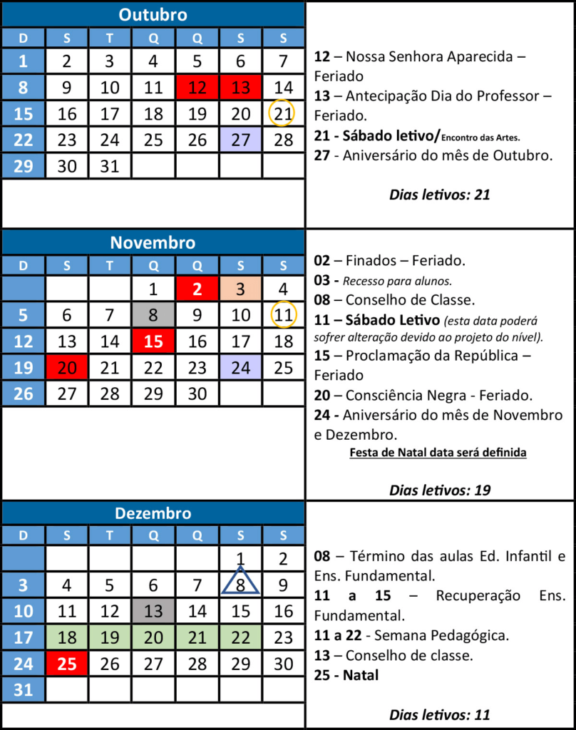 CALENDÁRIO ESCOLAR 2023